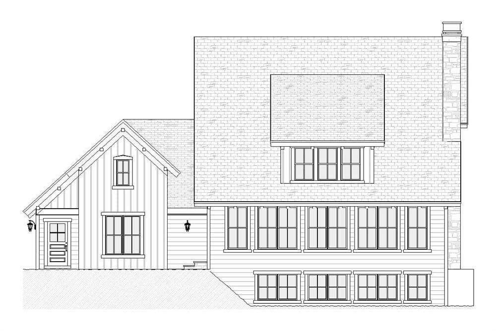 Home Plan Rear Elevation