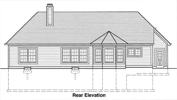 Home Plan Rear Elevation