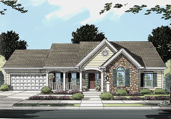 3-Bedroom, 1498 Sq Ft Ranch Home Plan - 169-1014 - Main Exterior
