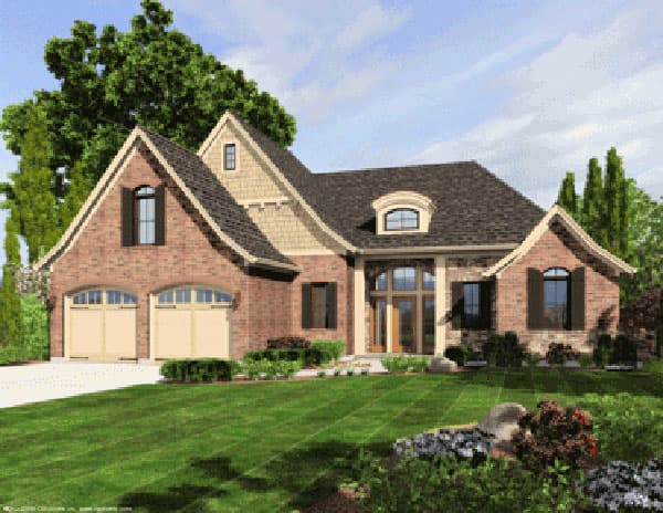 4-Bedroom, 2292 Sq Ft European House Plan - 169-1029 - Front Exterior