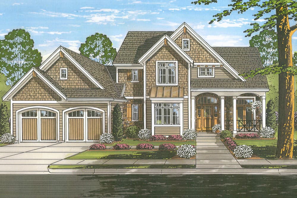 4-Bedroom, 2540 Sq Ft Country House Plan - 169-1141 - Front Exterior