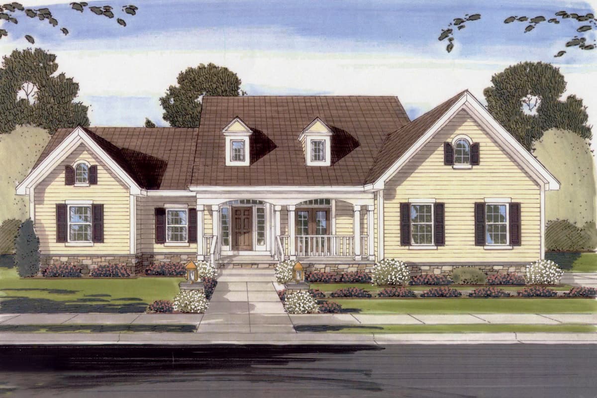 3-Bedroom, 1994 Sq Ft Country House Plan - 169-1143 - Front Exterior