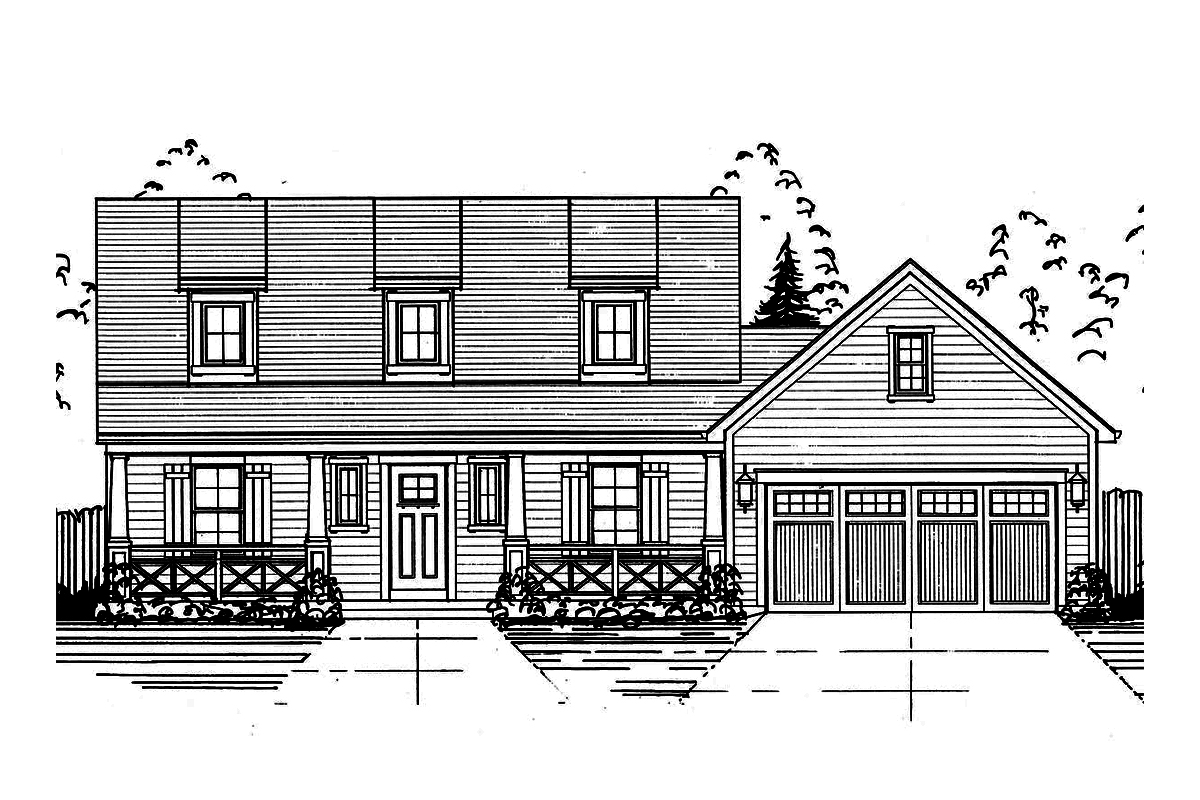 Home Plan Front Elevation of this 3-Bedroom,1664 Sq Ft Plan -169-1146