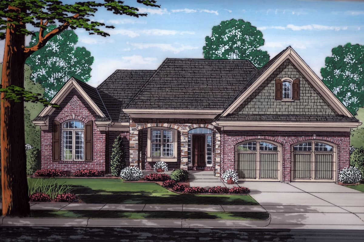 3-Bedroom, 1902 Sq Ft Traditional Home Plan - 169-1168 - Main Exterior