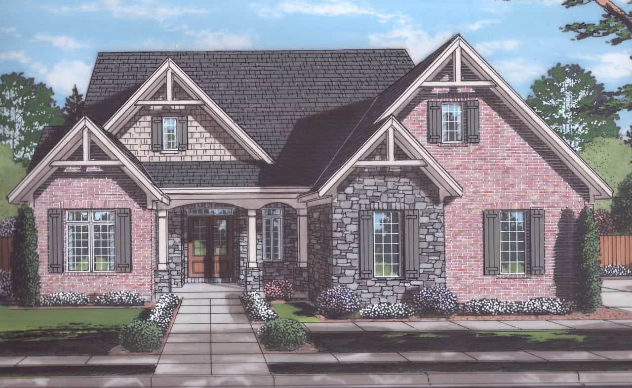 4-Bedroom, 2794 Sq Ft Craftsman House Plan - 169-1202 - Front Exterior