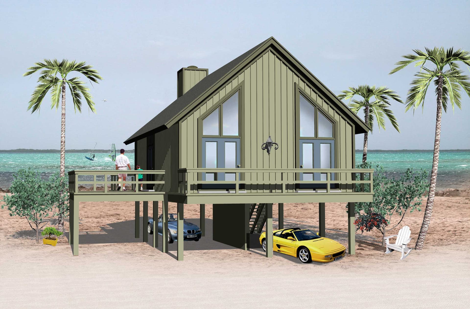 Home Plan Rear Elevation