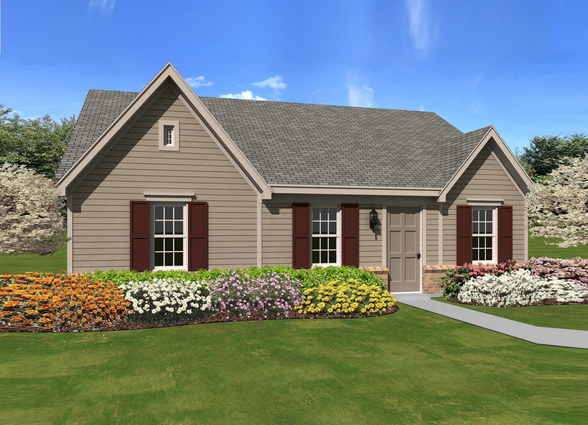 3-Bedroom, 1112 Sq Ft Small House Plans House Plan - 170-1417 - Front Exterior