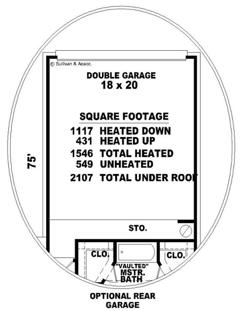 Floor Plan Garage of Plan #170-2701