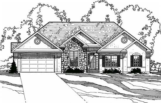 4-Bedroom, 2066 Sq Ft European House Plan - 172-1019 - Front Exterior