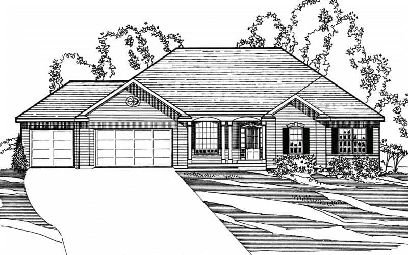 4-Bedroom, 2098 Sq Ft European House Plan - 172-1023 - Front Exterior