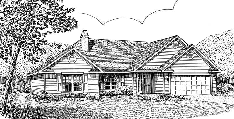 3-Bedroom, 1433 Sq Ft Contemporary Home Plan - 173-1027 - Main Exterior