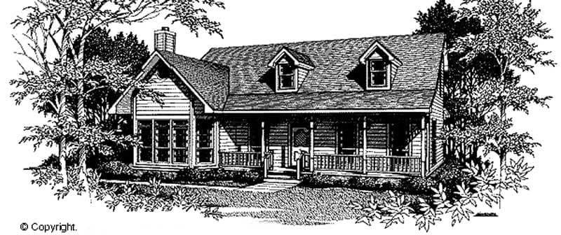 3-Bedroom, 2613 Sq Ft Cape Cod Home Plan - 174-1006 - Main Exterior