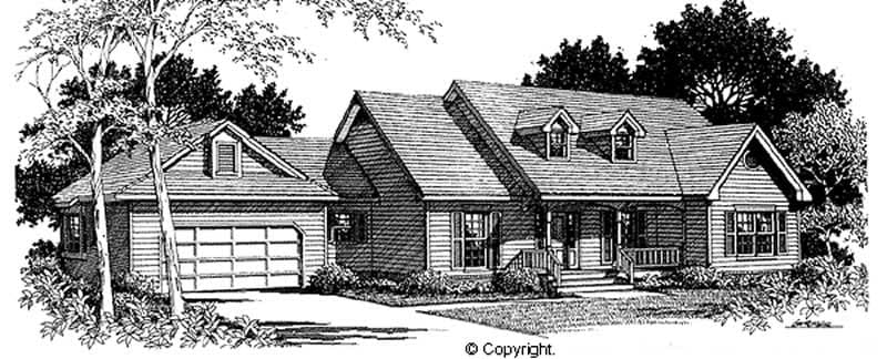 4-Bedroom, 2483 Sq Ft Cape Cod Home Plan - 174-1008 - Main Exterior