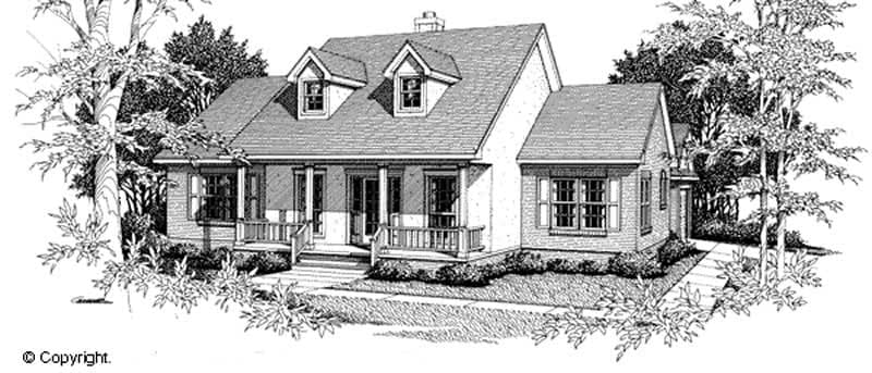 3-Bedroom, 1647 Sq Ft Cape Cod Home Plan - 174-1025 - Main Exterior