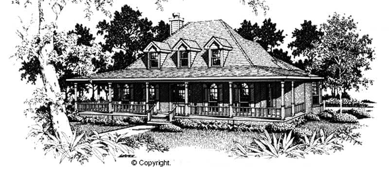 4-Bedroom, 2817 Sq Ft Country Home Plan - 174-1030 - Main Exterior