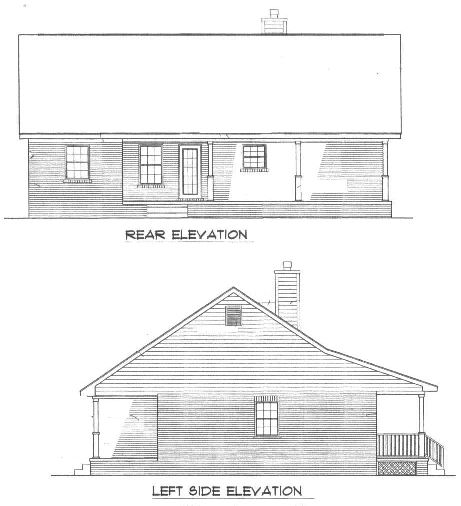 Home Plan Rear Elevation