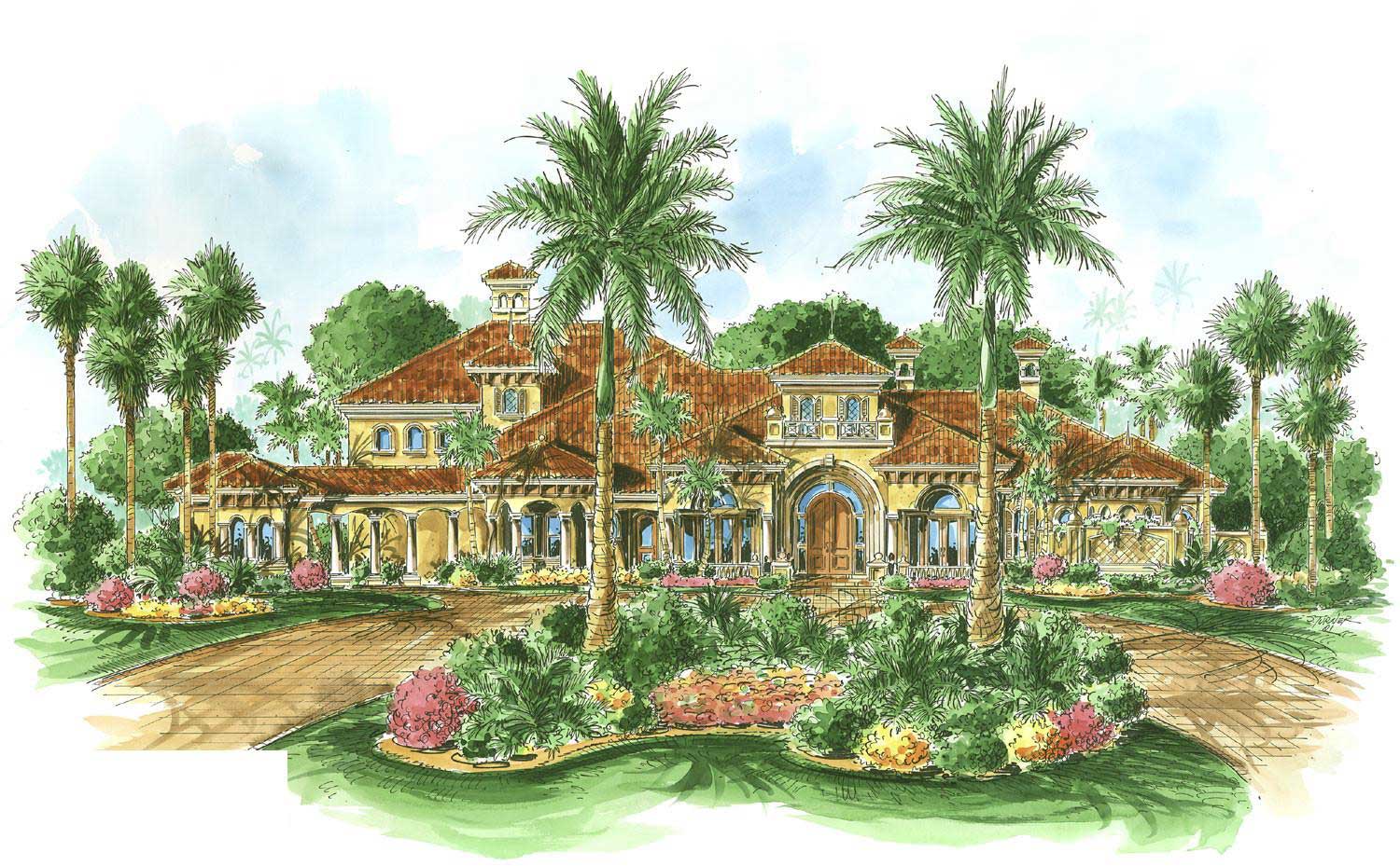 5-Bedroom, 6649 Sq Ft Luxury Home Plan - 175-1010 - Main Exterior