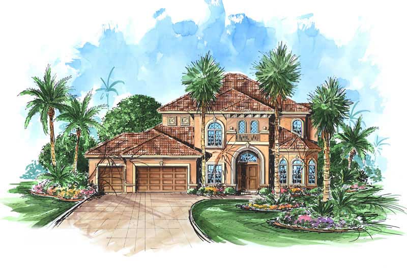 4-Bedroom, 4098 Sq Ft Coastal House Plan - 175-1048 - Front Exterior