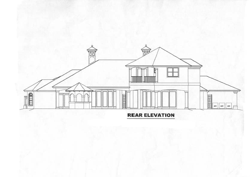 Home Plan Rear Elevation