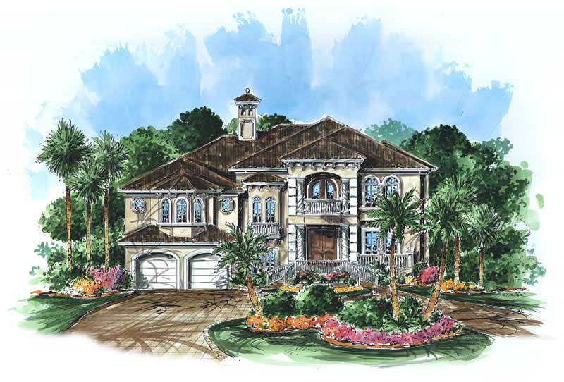 3-Bedroom, 3566 Sq Ft Coastal House Plan - 175-1068 - Front Exterior