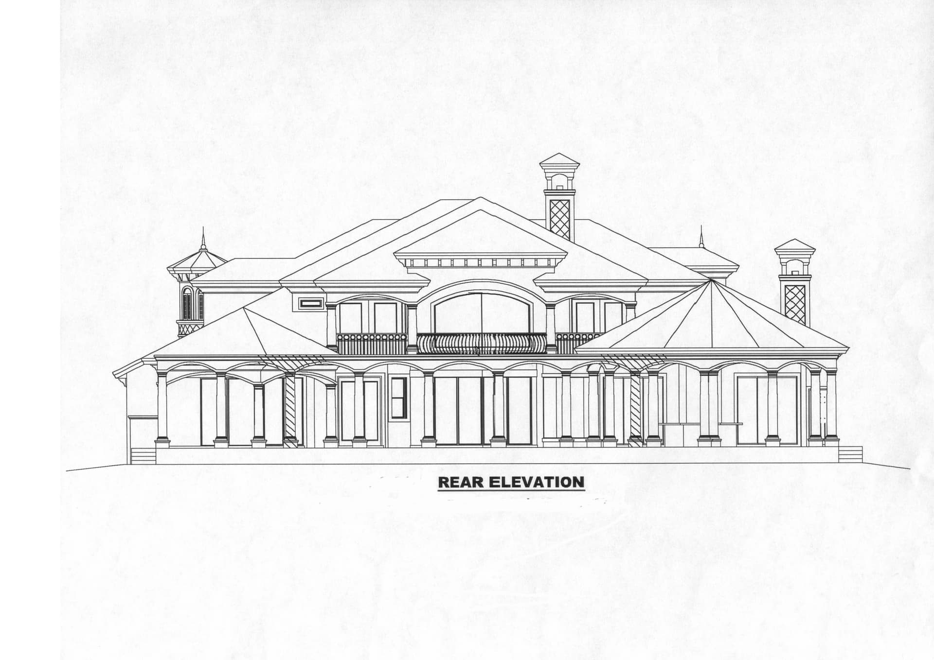 Home Plan Rear Elevation
