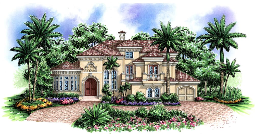 4-Bedroom, 4310 Sq Ft Coastal Home Plan - 175-1166 - Main Exterior