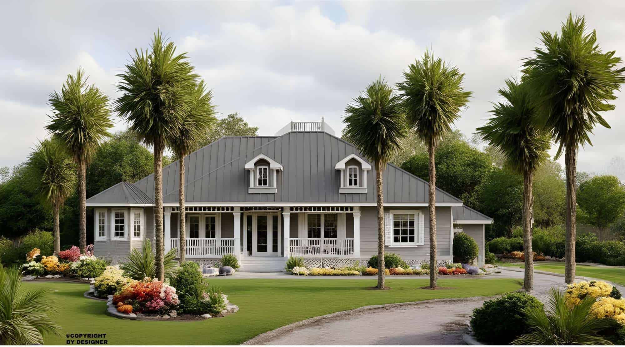 3-Bedroom, 2522 Sq Ft Florida Style Home Plan - 175-1208 - Main Exterior