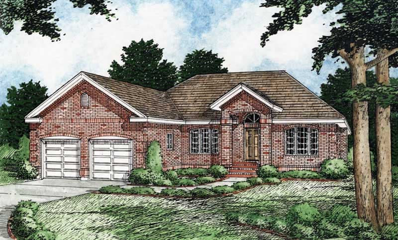 3-Bedroom, 1493 Sq Ft Georgian Home Plan - 177-1001 - Main Exterior