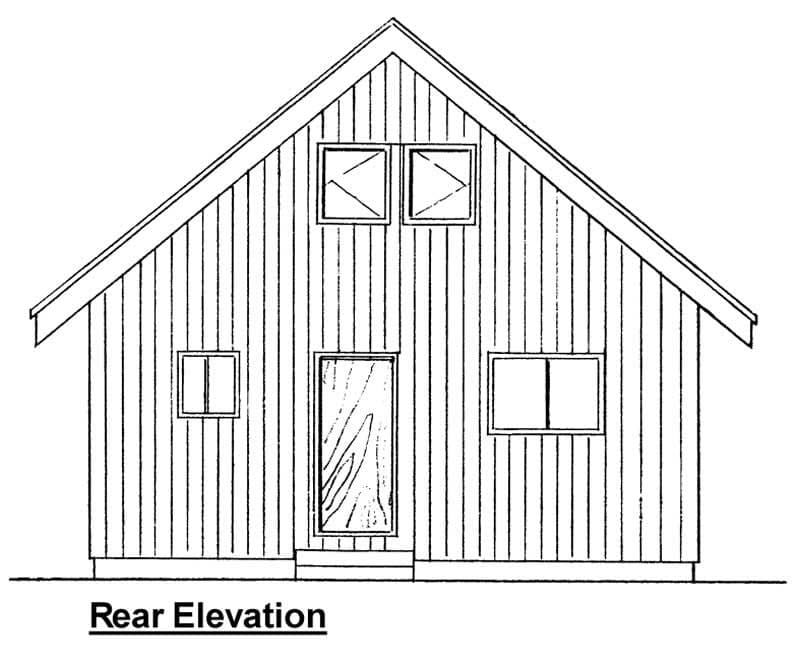 Home Plan Rear Elevation