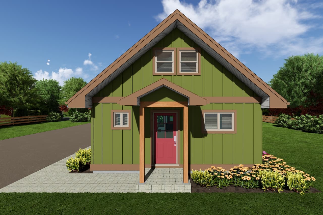 Home Plan Rear Elevation