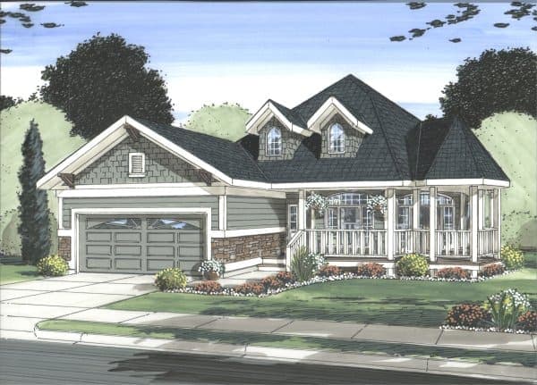 5-Bedroom, 1746 Sq Ft Cottage House Plan - 177-1062 - Front Exterior