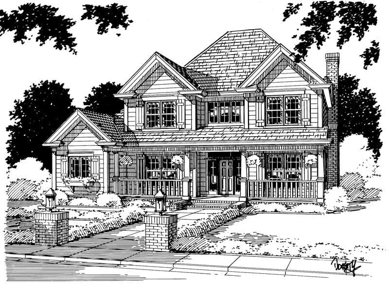 3-Bedroom, 2222 Sq Ft Country Home Plan - 178-1005 - Main Exterior