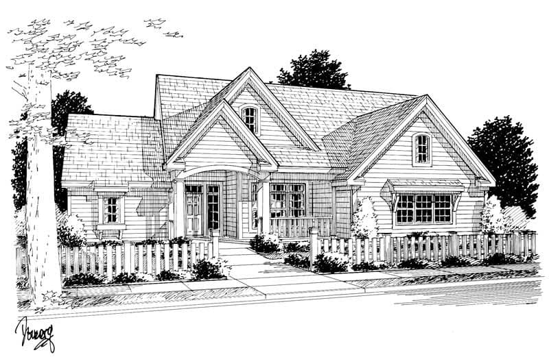 3-Bedroom, 1958 Sq Ft French House Plan - 178-1018 - Front Exterior