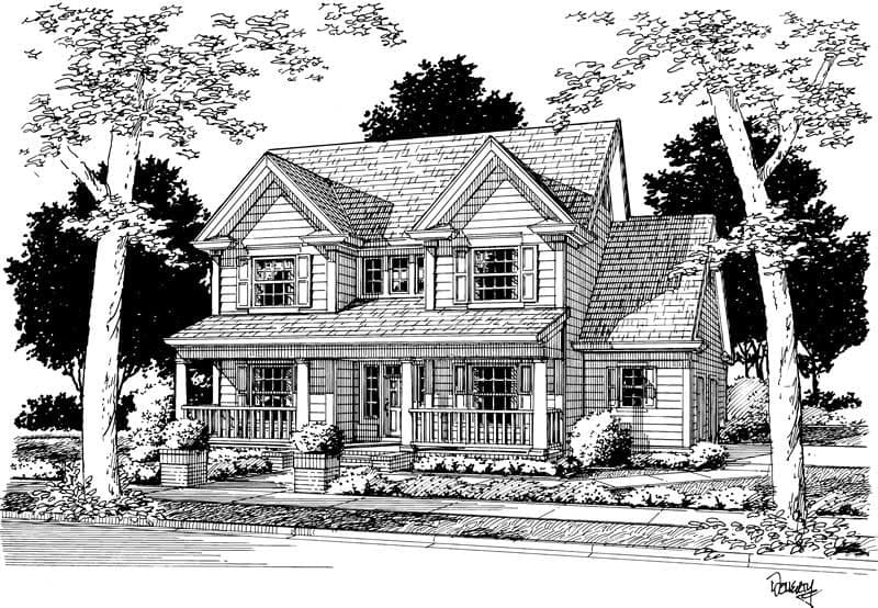 3-Bedroom, 1682 Sq Ft Country Home Plan - 178-1031 - Main Exterior
