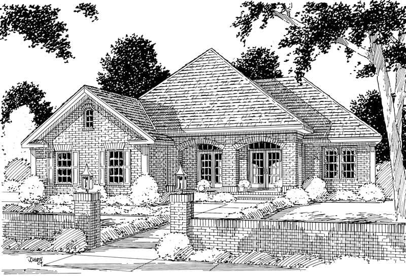 3-Bedroom, 1849 Sq Ft European Home Plan - 178-1035 - Main Exterior