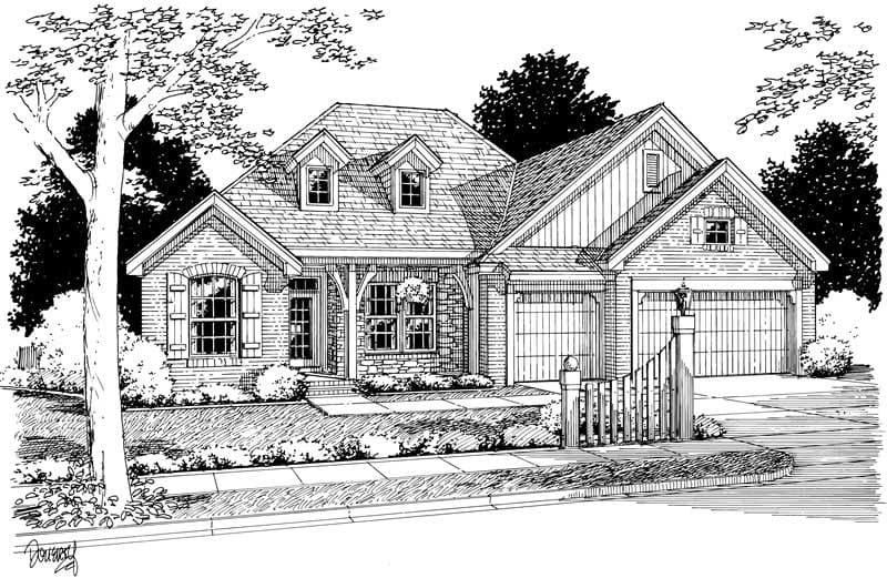 4-Bedroom, 2576 Sq Ft Ranch Home Plan - 178-1042 - Main Exterior