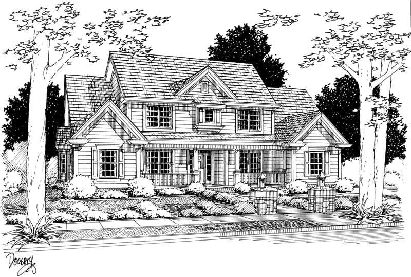 4-Bedroom, 2782 Sq Ft Country Home Plan - 178-1058 - Main Exterior
