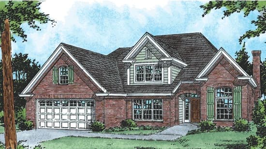 3-Bedroom, 2176 Sq Ft Traditional Home Plan - 178-1072 - Main Exterior