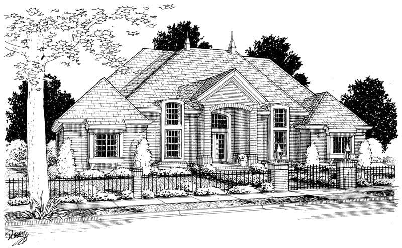 4-Bedroom, 2462 Sq Ft European House Plan - 178-1088 - Front Exterior