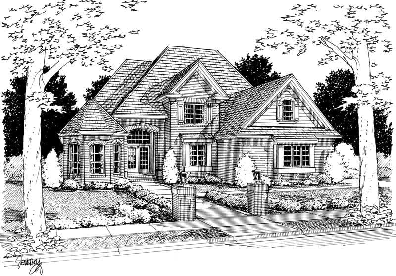 4-Bedroom, 3397 Sq Ft European Home Plan - 178-1113 - Main Exterior