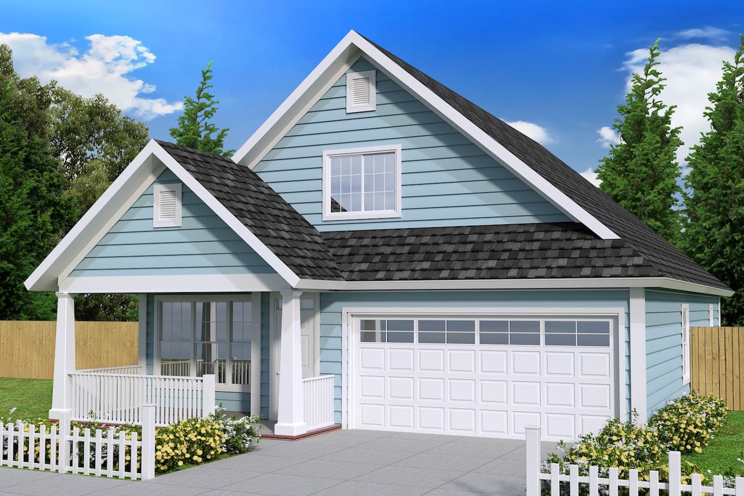 3-Bedroom, 1720 Sq Ft Cottage House Plan - 178-1236 - Front Exterior