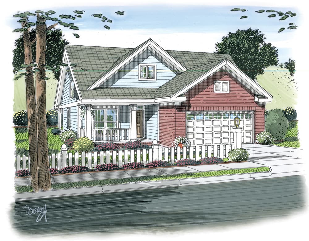 4-Bedroom, 1615 Sq Ft Traditional House Plan - 178-1270 - Front Exterior