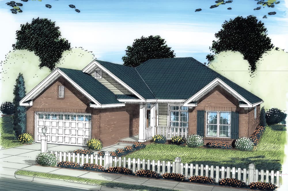 3-Bedroom, 1485 Sq Ft Traditional Home Plan - 178-1277 - Main Exterior