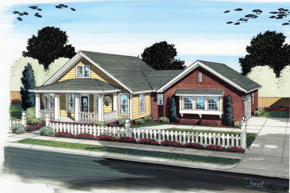 3-Bedroom, 1922 Sq Ft Traditional House Plan - 178-1286 - Front Exterior