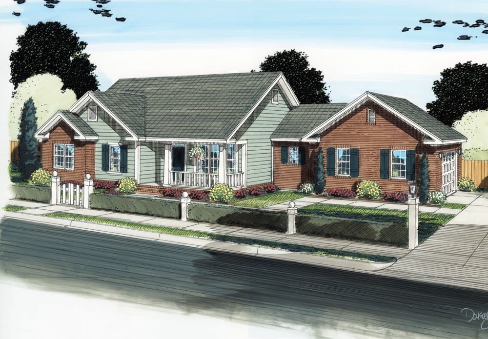 4-Bedroom, 1617 Sq Ft Traditional Home Plan - 178-1287 - Main Exterior