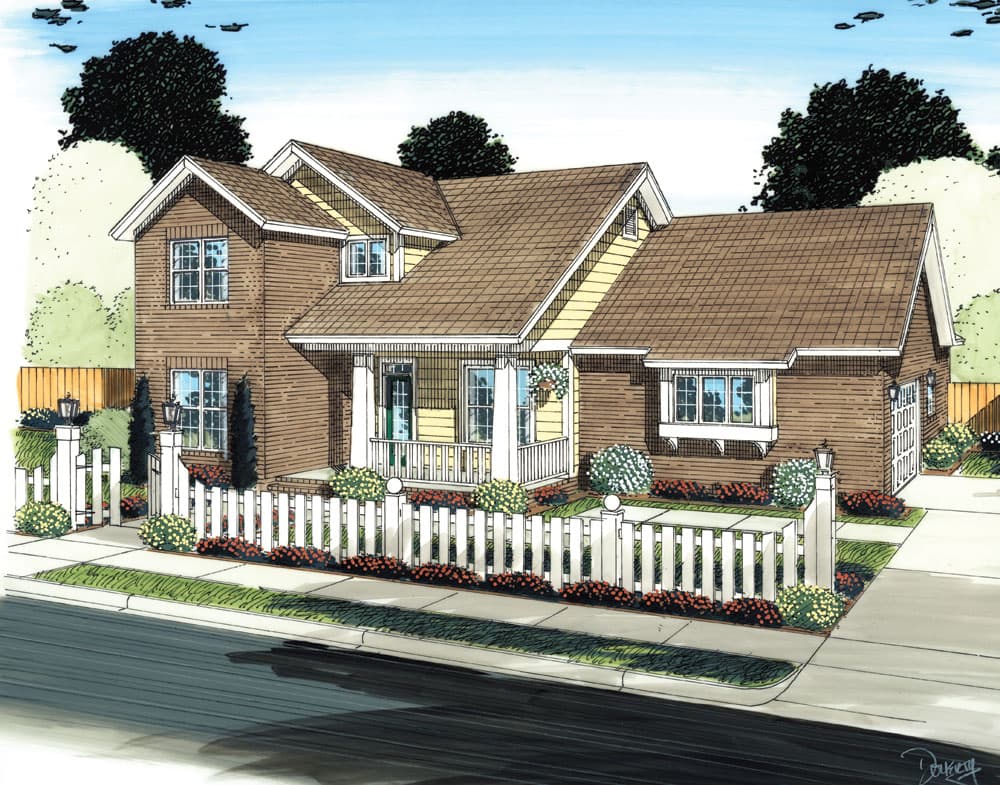 3-Bedroom, 1954 Sq Ft Traditional House Plan - 178-1295 - Front Exterior