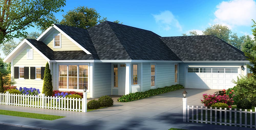 4-Bedroom, 2062 Sq Ft Cottage House Plan - 178-1330 - Front Exterior