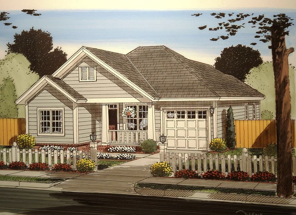 3-Bedroom, 1187 Sq Ft Craftsman House Plan - 178-1359 - Front Exterior