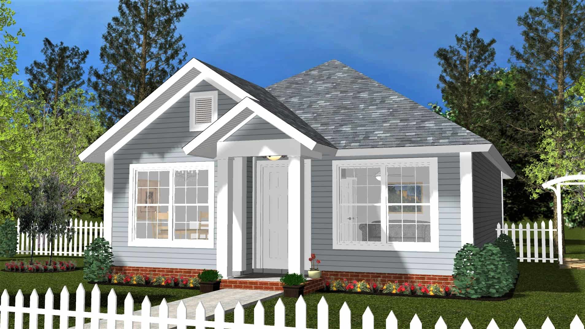 Cottage Home Plan - 2 Bedrms, 1 Baths - 788 Sq Ft - #178-1401