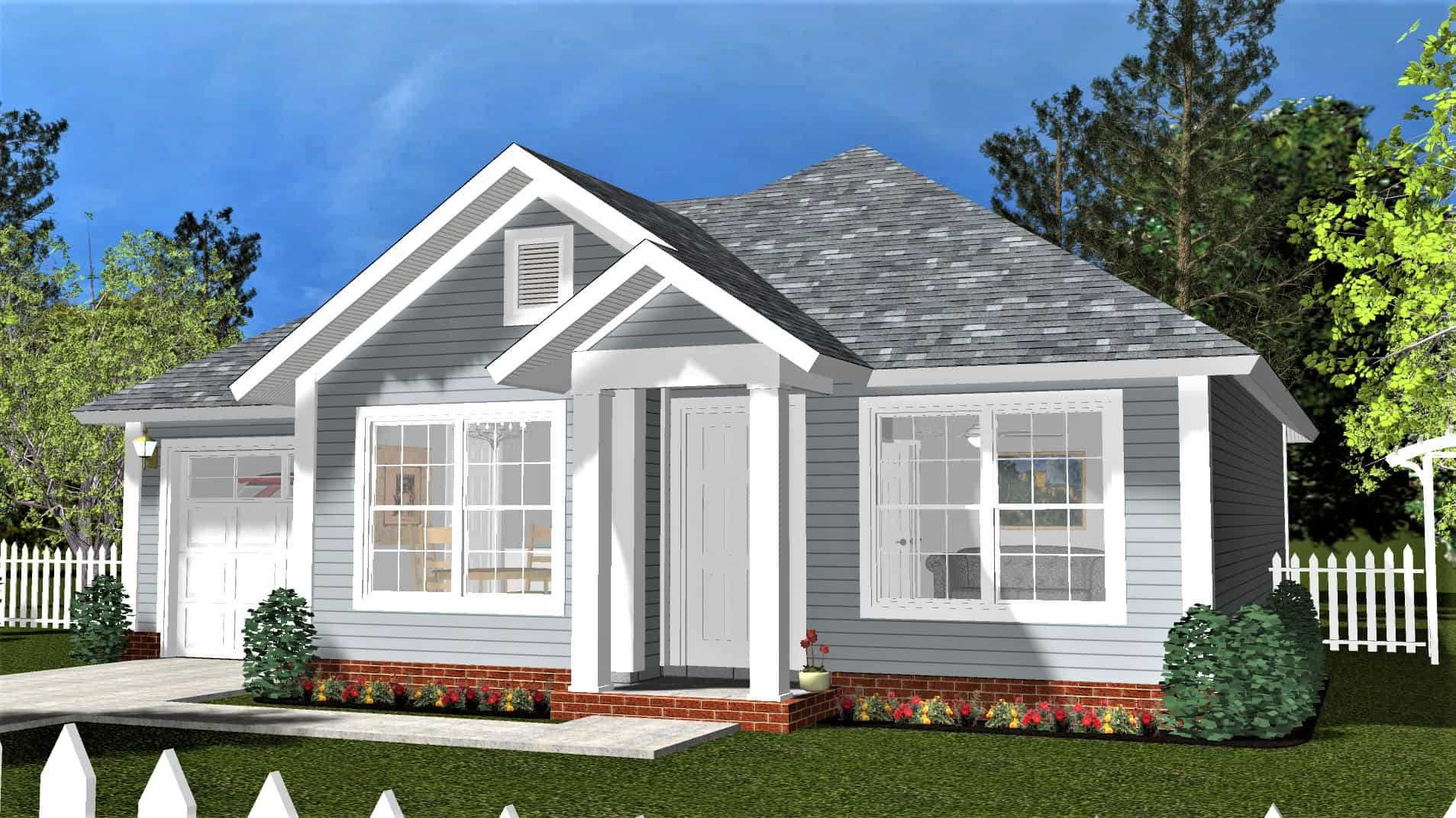 Cottage Floor Plan - 2 Bedrms, 1 Baths - 788 Sq Ft - #178-1402